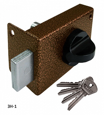 Картинка Замок накладной цилиндровый ОМЕГА ЗН1 медь